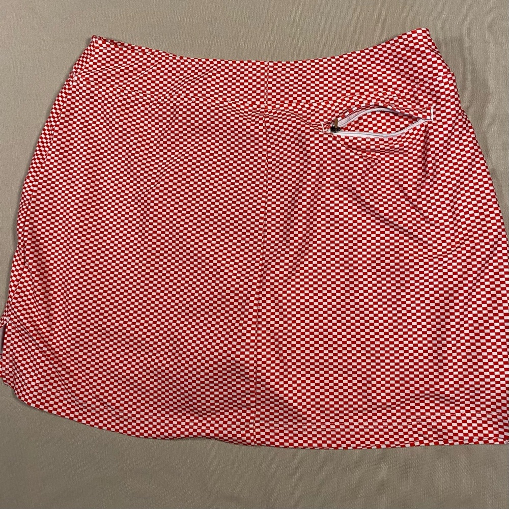 Slazenger Red and White Checkered golf skirt with shorts skort Apparel - Picture 4 of 9